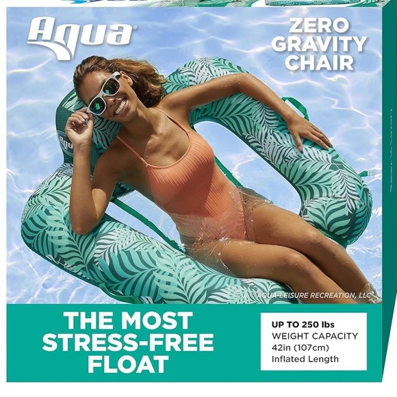 NEW- out of box- Aqua Pool Chair Float Lounge for Adults - Picture 1 of 7